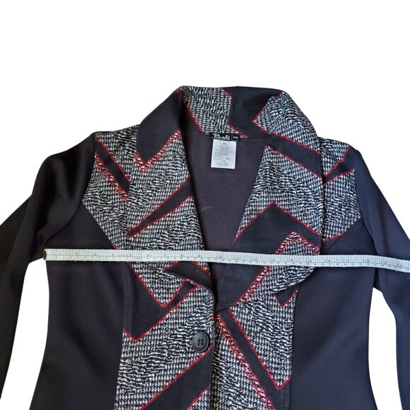 Mid-length Unique Blazer/Jacket in Black/Red/White Size Medium - Picture 11 of 11